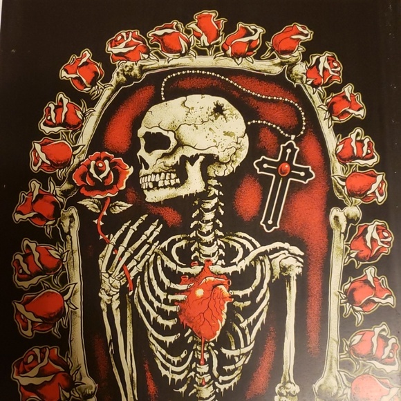 Too Fast Corazon Atormeutada Skeleton Roses 11"x17" Tattoo Lithograph Art Print - Picture 3 of 5